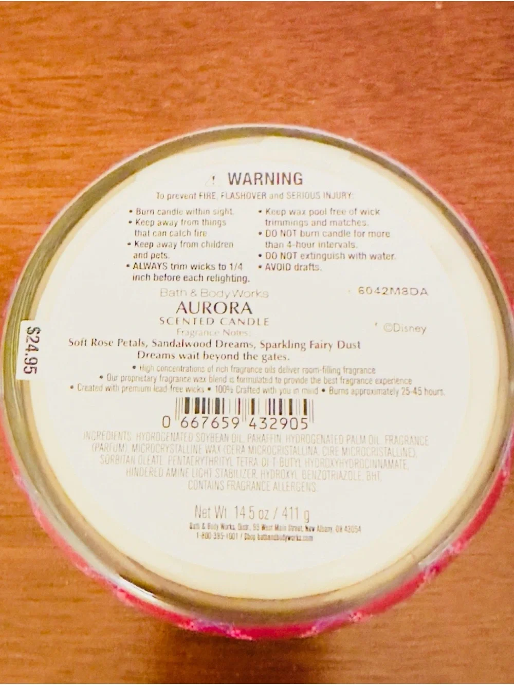 Bath & Body Works Aurora Decorative Pink and Gold Jar Candle
